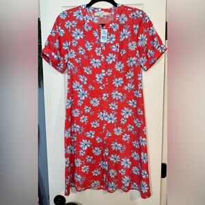 Red floral dress